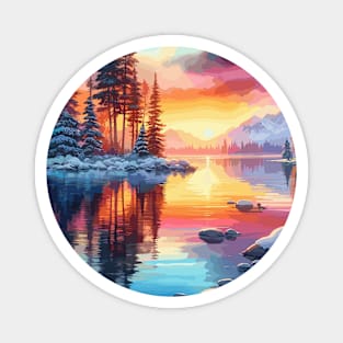 Winter Sunset Magnet